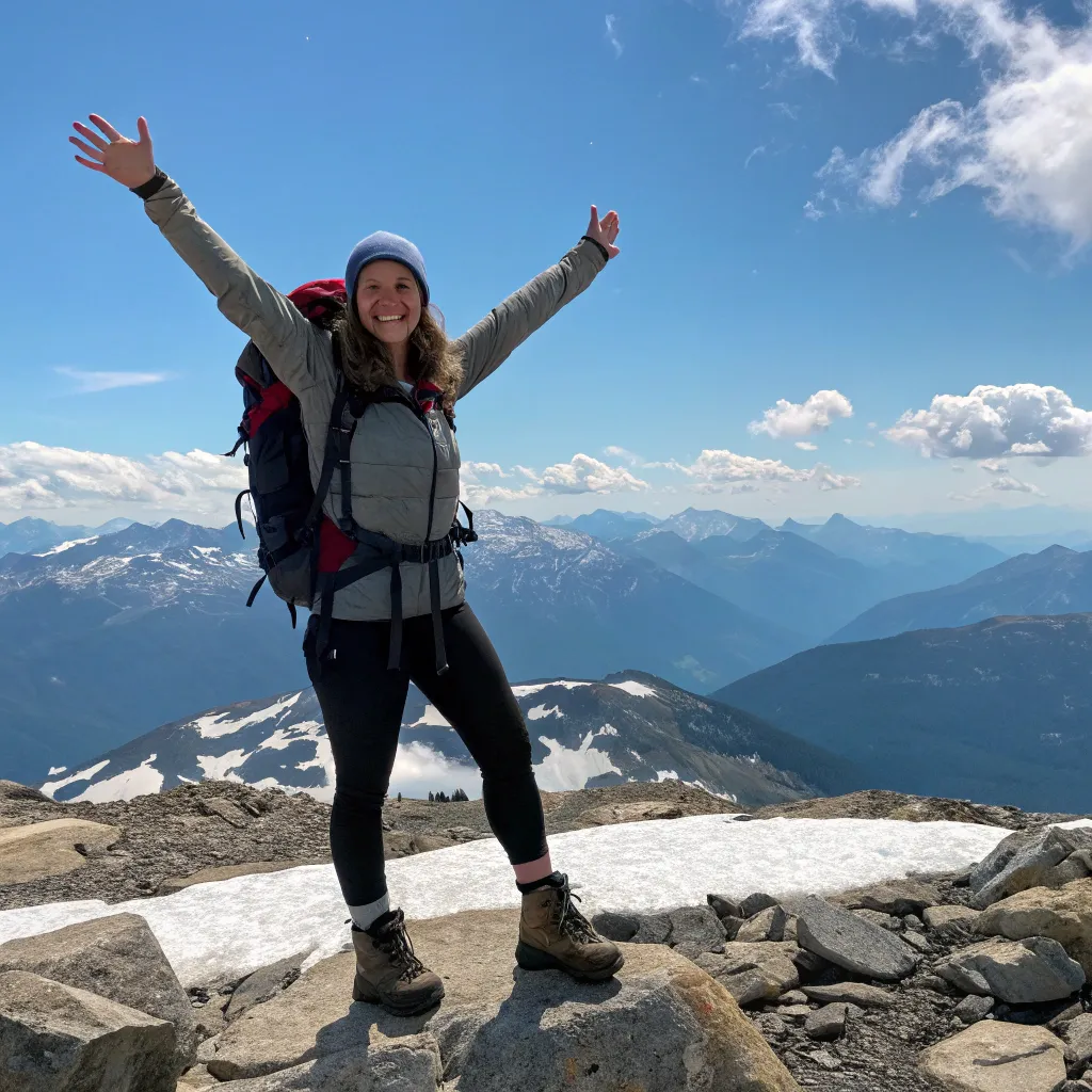 Emily at the Summit of Mount Whistler